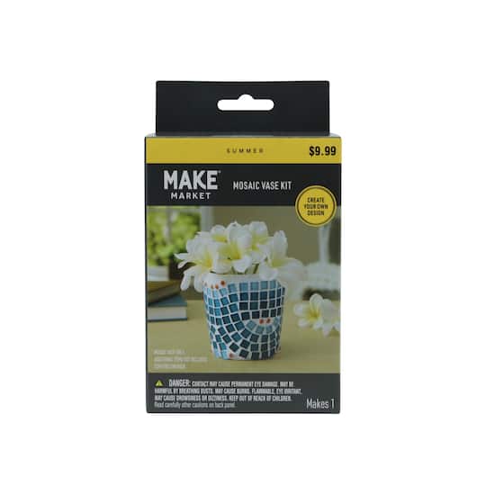 Teal & Orange Mosaic Vase Kit by Make Market®